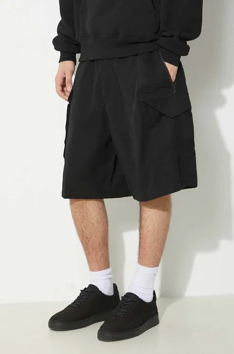 Kratke hlače Y-3 Washed Twill za muškarce, boja: crna, IN8718