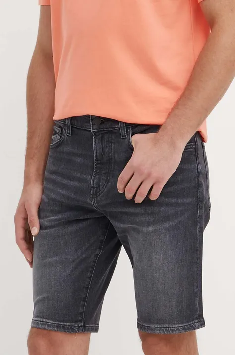 Rifľové krátke nohavice Boss Orange pánske, šedá farba, 50513498