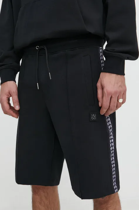 Kratke hlače HUGO za muškarce, boja: crna, 50510122