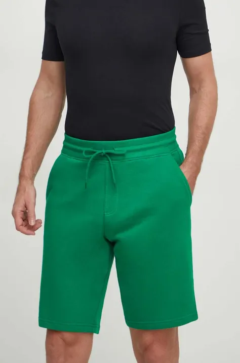 Pamučne kratke hlače United Colors of Benetton boja: zelena