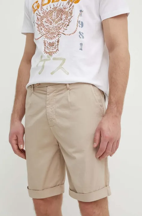 Kratke hlače Guess NOAH za muškarce, boja: bež, M4GD14 WG3QA