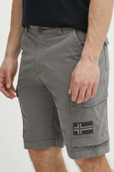 Kratke hlače Napapijri N-Horton moške, siva barva, NP0A4HOSH311