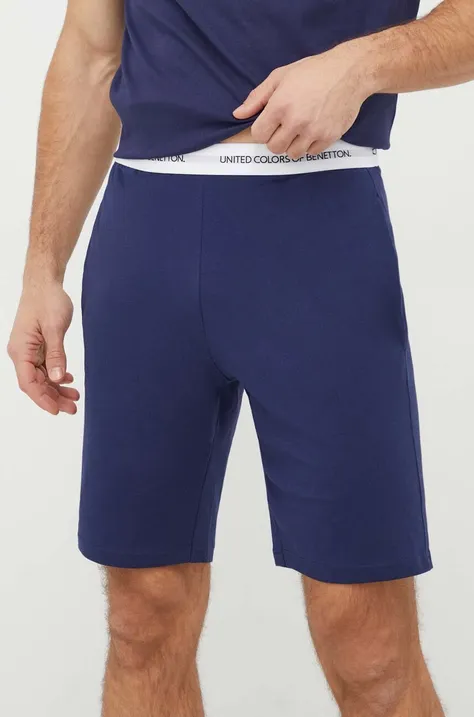 Bombažne kratke hlače United Colors of Benetton mornarsko modra barva