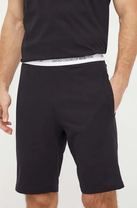 Homewear pamučne kratke hlače United Colors of Benetton boja: crna