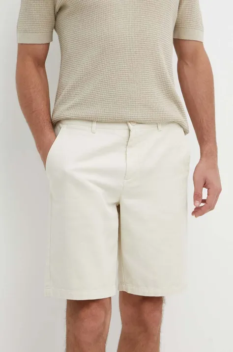 Bavlnené šortky Sisley béžová farba