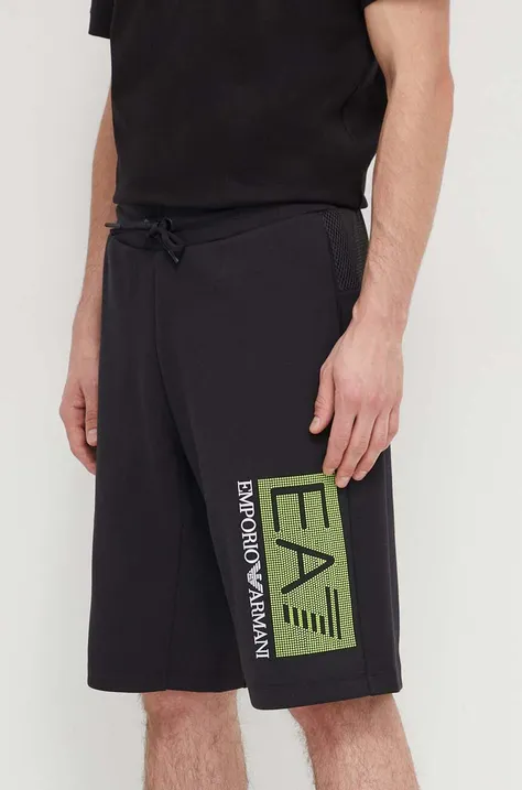 Kratke hlače EA7 Emporio Armani moški, črna barva