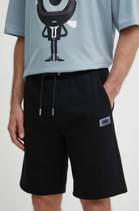 Kratke hlače Karl Lagerfeld za muškarce, boja: crna, 542900.705027