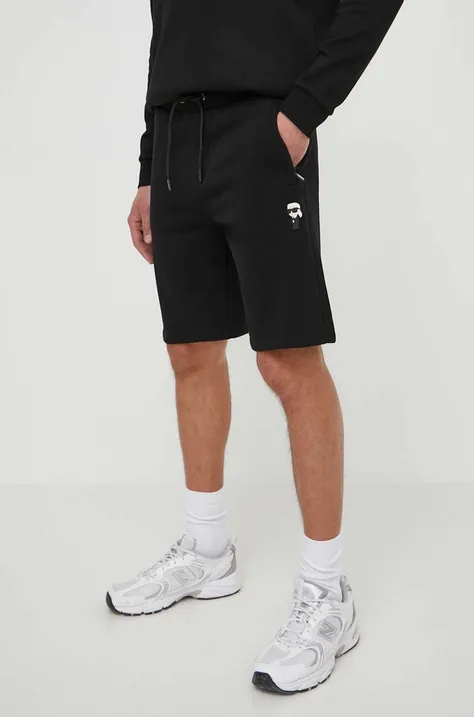 Kratke hlače Karl Lagerfeld za muškarce, boja: crna, 542900.705032