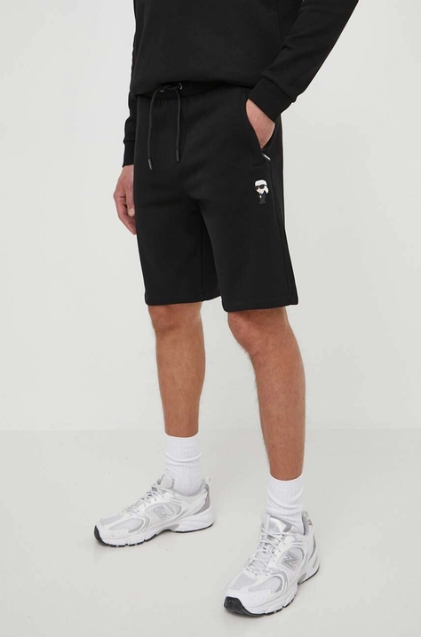 Karl Lagerfeld pantaloni scurți bărbați, culoarea negru 542900.705032