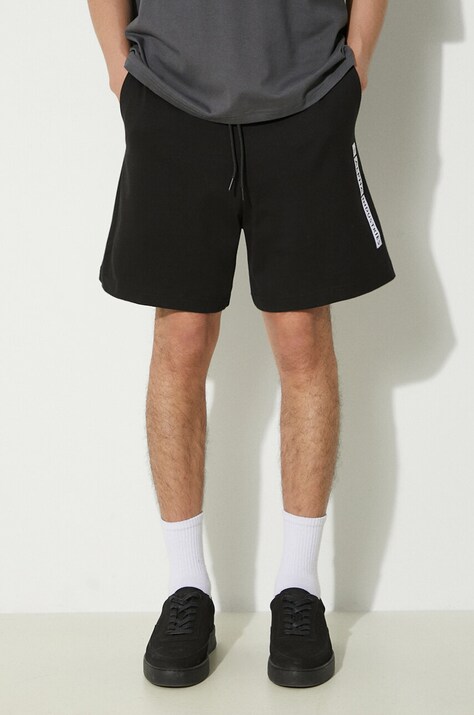 Alpha Industries cotton shorts Flock Logo black color 146366
