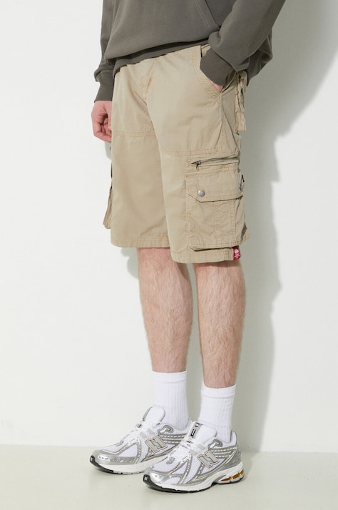 Bavlnené šortky Alpha Industries béžová farba, 136250