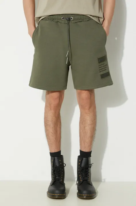 Alpha Industries pantaloni scurti Patch LF barbati, culoarea verde, 136360