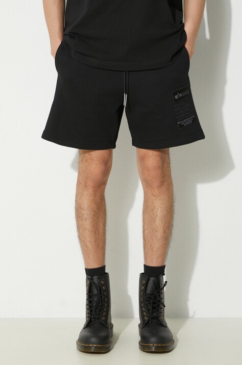 Kraťasy Alpha Industries Patch LF pánské, černá barva, 136360