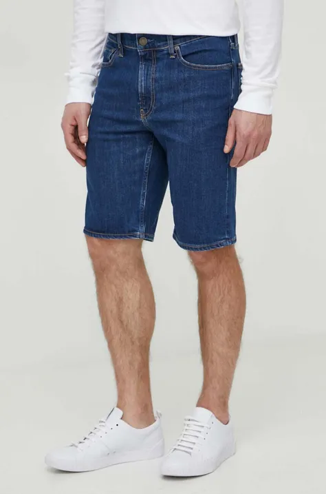 Calvin Klein pantaloni scurți jeans bărbați, culoarea bleumarin K10K112940