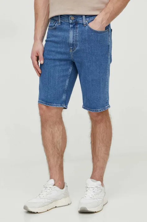 Traper kratke hlače Calvin Klein za muškarce, boja: tamno plava