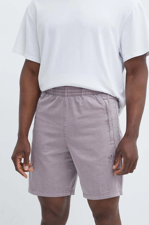 adidas Originals pantaloni scurti din bumbac culoarea violet, IS1732