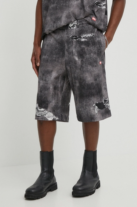 Diesel pantaloni scurți din bumbac P-STON-SHORT culoarea gri, A13034.0DQAQ