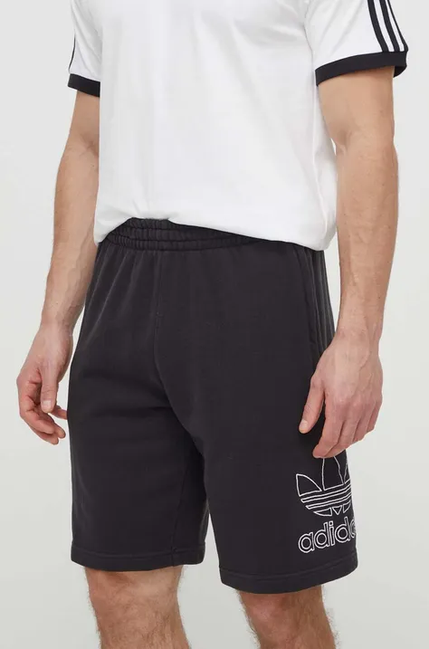 adidas Originals pantaloncini in cotone Adicolor Outline Trefoil colore nero IU2370