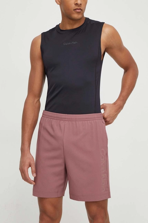 Calvin Klein Performance pantaloni scurți de antrenament culoarea roz