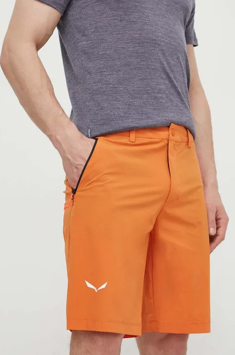 Salewa pantaloni scurți outdoor Puez Talveno culoarea portocaliu, 00-0000028884