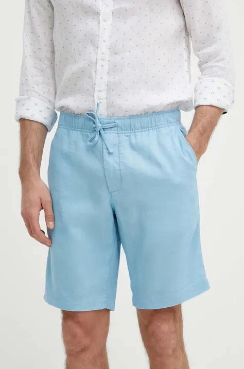 Tommy Hilfiger pantaloncini in lino colore blu MW0MW34498