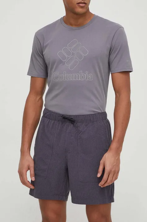 Kratke outdoor hlače Columbia Black Mesa boja: siva