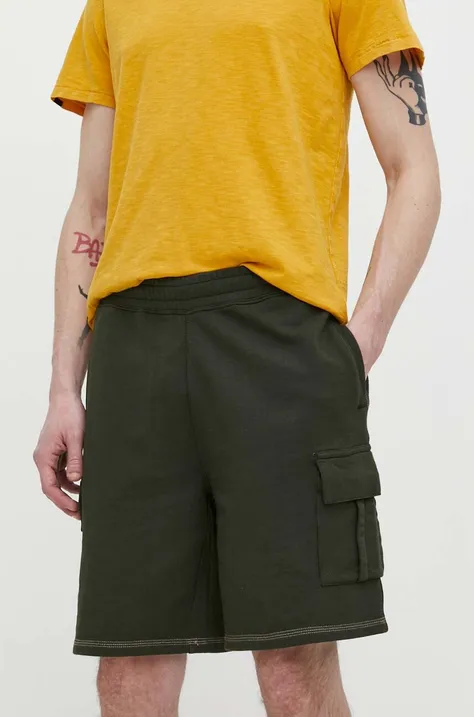 Pamučne kratke hlače Superdry boja: zelena