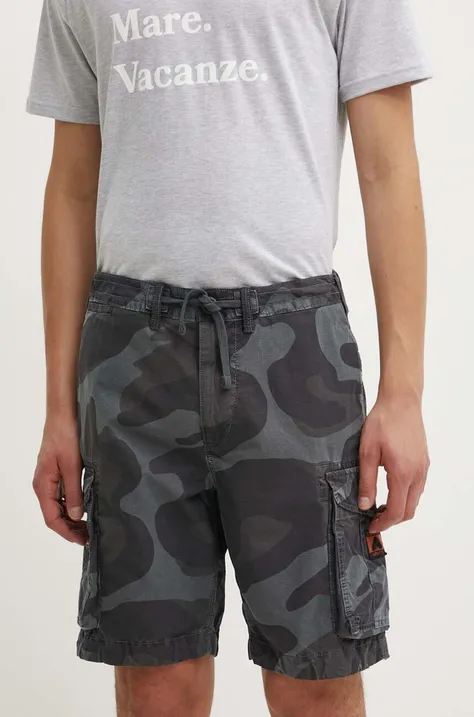 Pamučne kratke hlače Superdry boja: siva