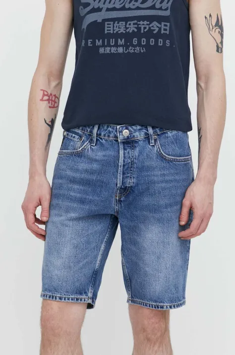 Superdry pantaloncini di jeans uomo colore blu