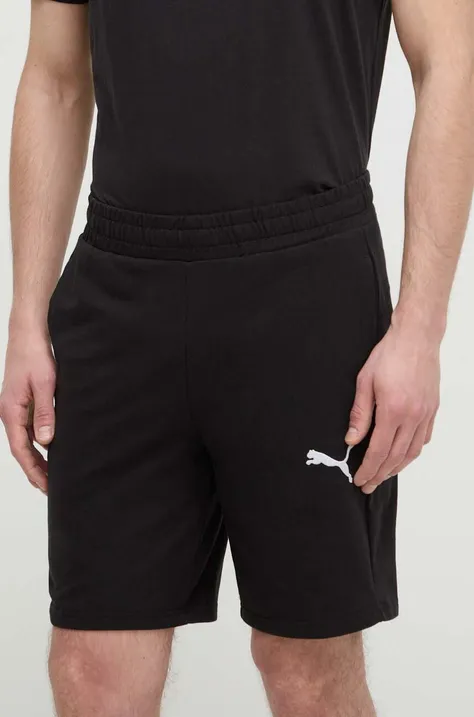 Bombažne kratke hlače Puma črna barva