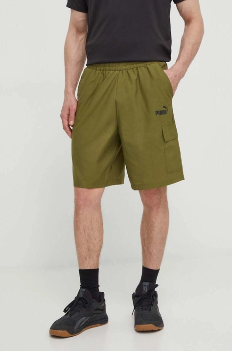 Puma pantaloni scurți bărbați, culoarea verde, 679731