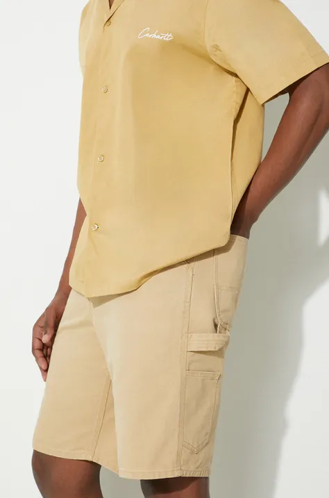 Хлопковые шорты Carhartt WIP Single Knee Short цвет бежевый I027942.1YH3K