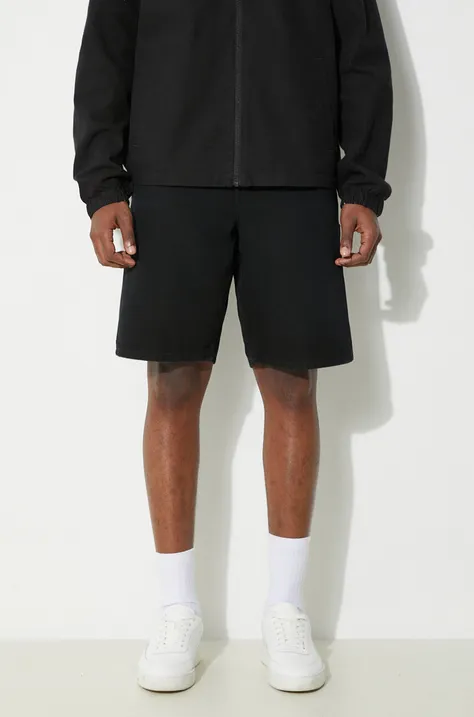 Carhartt WIP cotton shorts Single Knee Short black color I027942.893K