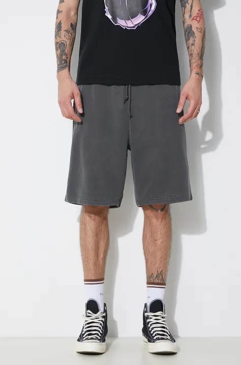 Памучен къс панталон Carhartt WIP Nelson Sweat Short в сиво I030130.98GD