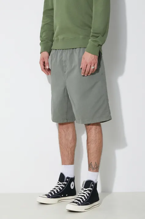 Carhartt WIP pantaloncini in cotone Flint Short colore verde I030480.1YFGD