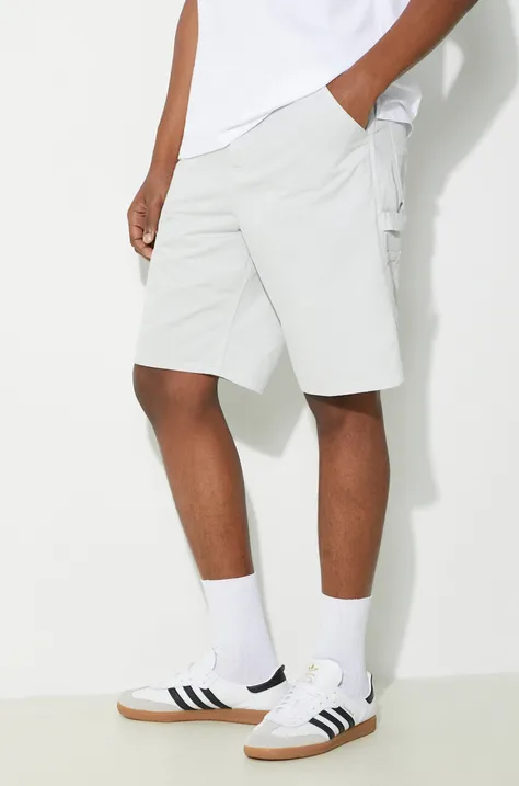 Bavlnené šortky Carhartt WIP Single Knee strieborná farba, I031504.1YEGD
