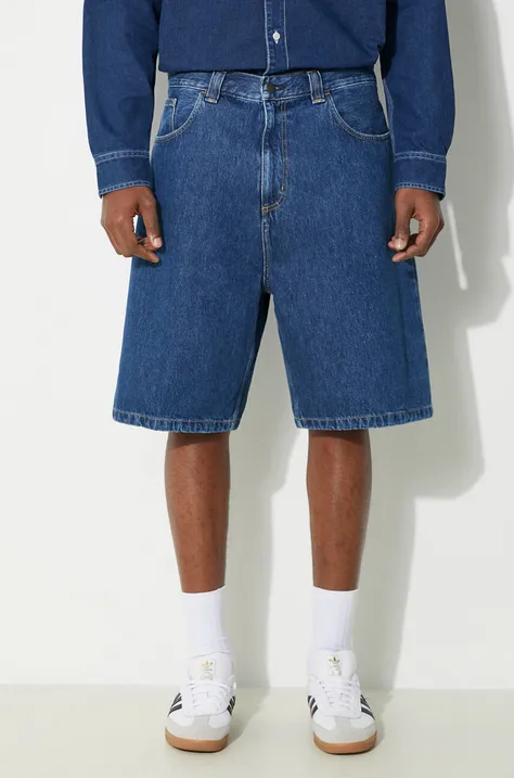 Carhartt WIP pantaloncini di jeans Brandon Short uomo colore blu I031921.106