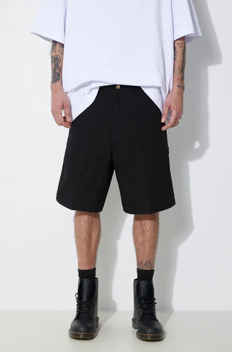 Pamučne kratke hlače Carhartt WIP Double Knee boja: crna, I033118.8902