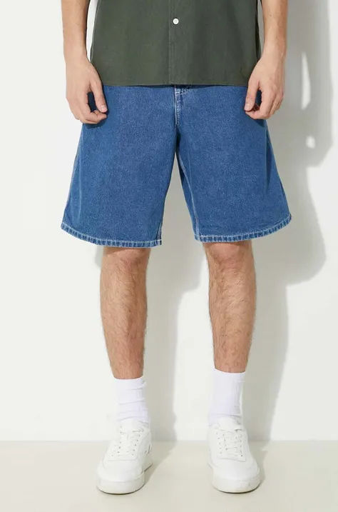 Дънков къс панталон Carhartt WIP Simple Short в синьо I033333.106