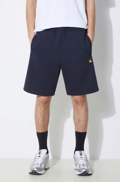 Kratke hlače Carhartt WIP Chase Sweat Short za muškarce, boja: tamno plava, I033669.00HXX