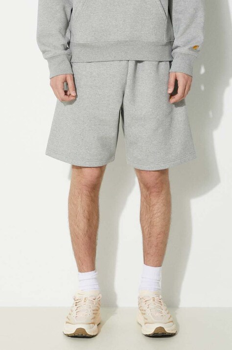 Σορτς Carhartt WIP Chase Sweat Short χρώμα: γκρι, I033669.00MXX