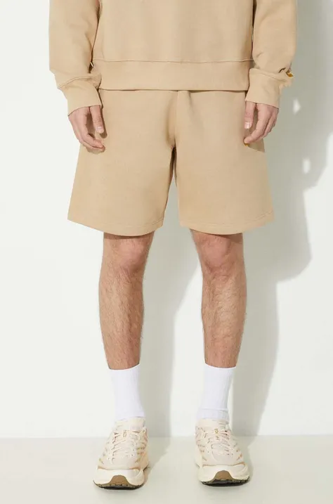 Carhartt WIP pantaloncini Chase Sweat Short uomo colore beige I033669.22IXX