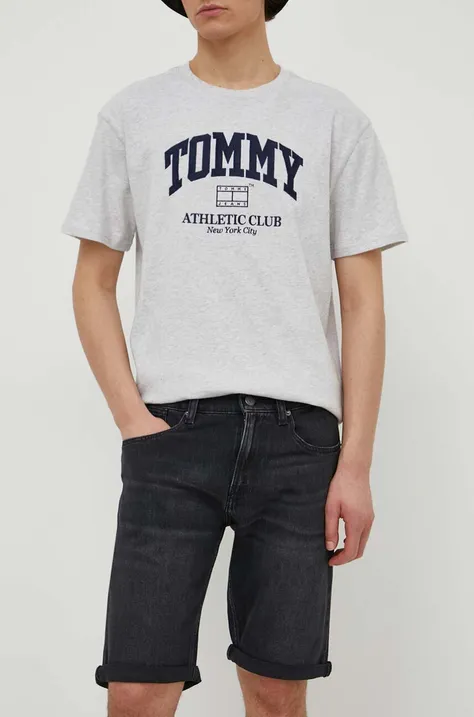 Džínové šortky Tommy Jeans pánské, černá barva, DM0DM18784