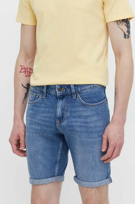 Rifľové krátke nohavice Tommy Jeans pánske, DM0DM18797