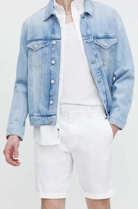Šortky Tommy Jeans pánske,biela farba,DM0DM18812