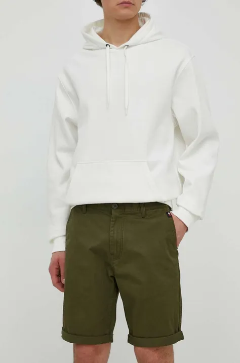 Kratke hlače Tommy Jeans za muškarce, boja: zelena, DM0DM18812