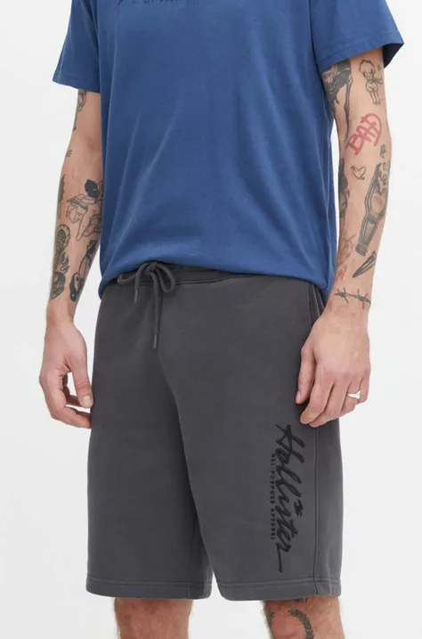 Kratke hlače Hollister Co. za muškarce, boja: siva