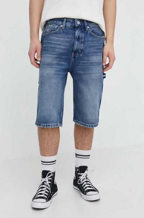 Rifľové krátke nohavice Tommy Jeans pánske,DM0DM18789