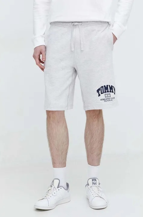 Pamučne kratke hlače Tommy Jeans boja: siva, DM0DM18799
