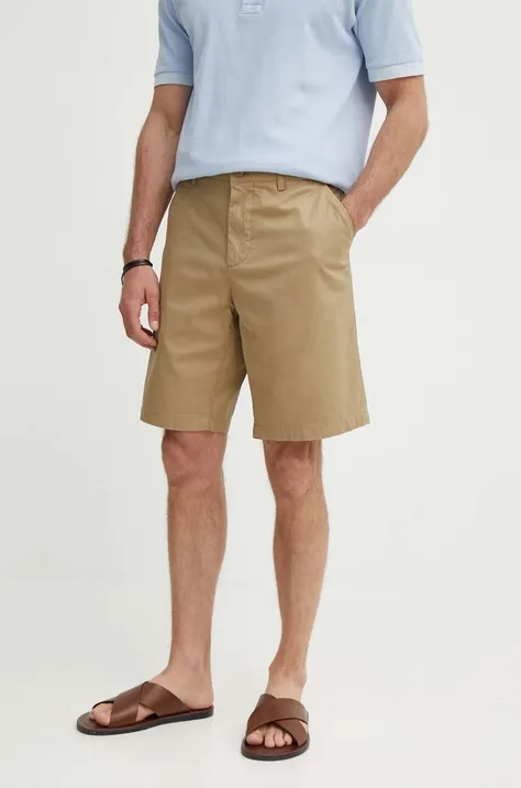 Pamučne kratke hlače Lacoste boja: bež